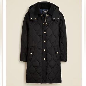 J. Crew Black Quilted Coat “Stowe Puffer Jacket with PrimaLoft” Size M, NWOT